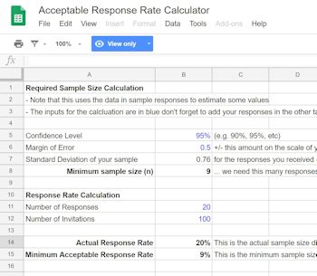 Acceptable Survey Response Rate Calculator — cover
