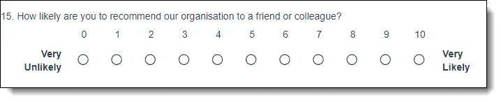 Net Promoter Score question