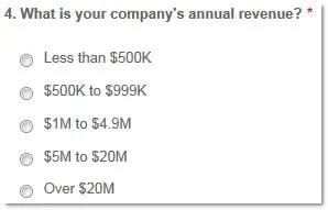 Survey revenue, Mandatory Questions with no “Not Applicable” Option