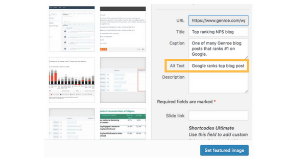 technical blogging with alt text in wordpress