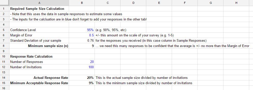 How to calculate acceptable response rate