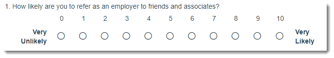 How likely are you to refer <Company> as an employer to friends and associates?