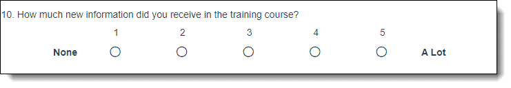 How much new information did you receive in the training course?