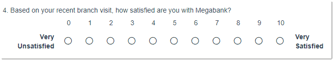 Based on your recent branch visit, how satisfied are you with Megabank?