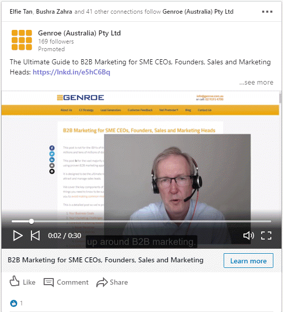 linkedin in video advertisement